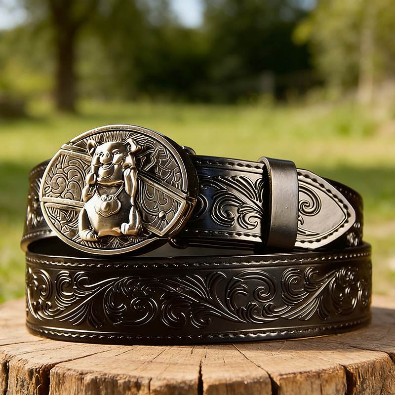 T-Black Leather Belts