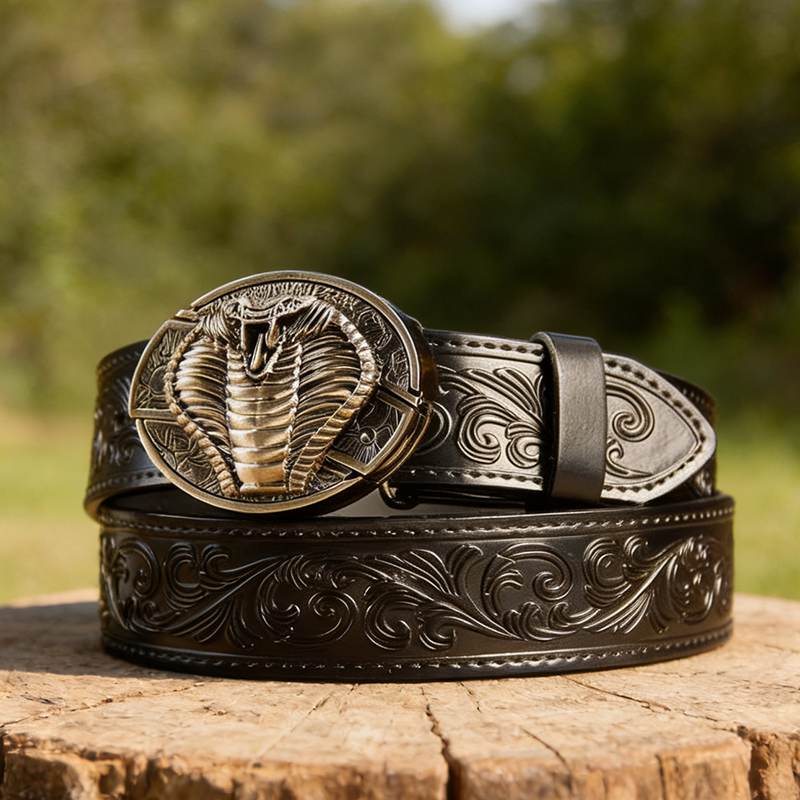 T-Black Leather Belts
