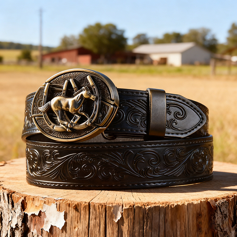 T-Black Leather Belts