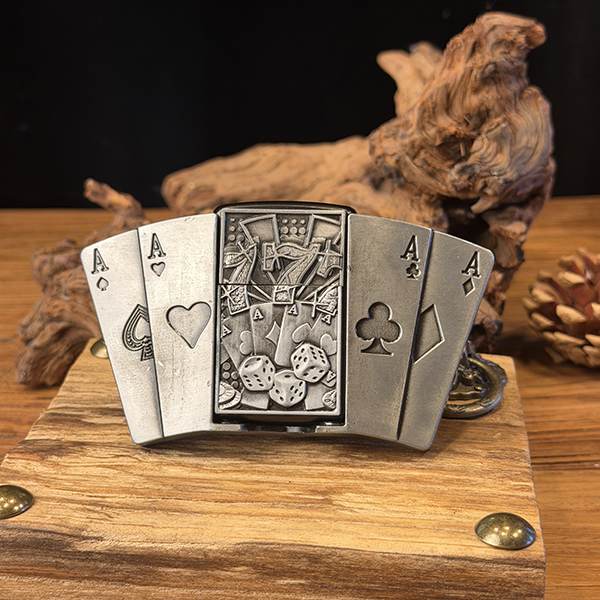 TOPACC Poker Aces Lighter Belt Buckle | Western Card Buckle
