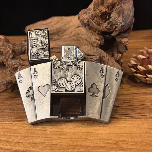 TOPACC Poker Aces Lighter Belt Buckle | Western Card Buckle