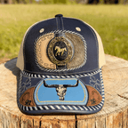 M- Blue Longhorn Trucker Hat