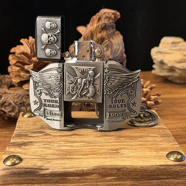 TOPACC Western Skull Motorcycle Lighter Belt Buckle
