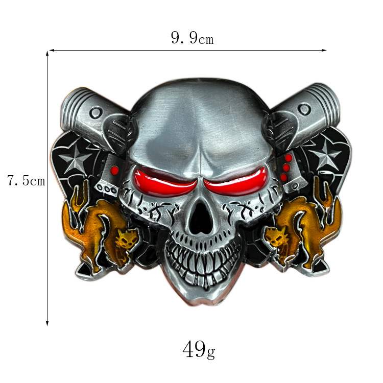 P-TOPACC Piston Skull Belt Buckle