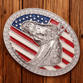 P-TOPACC American Flag Horse Belt Buckle