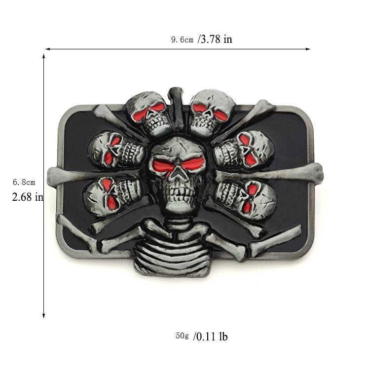 P-TOPACC Red-eyed skull Belt Buckle