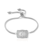 Western Cowboy Letter Bracelet Unisex Silver Stainless Steel