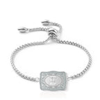 Western Cowboy Letter Bracelet Unisex Silver Stainless Steel