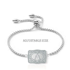 Western Cowboy Letter Bracelet Unisex Silver Stainless Steel