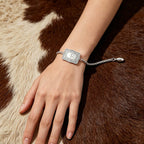 Western Cowboy Letter Bracelet Unisex Silver Stainless Steel