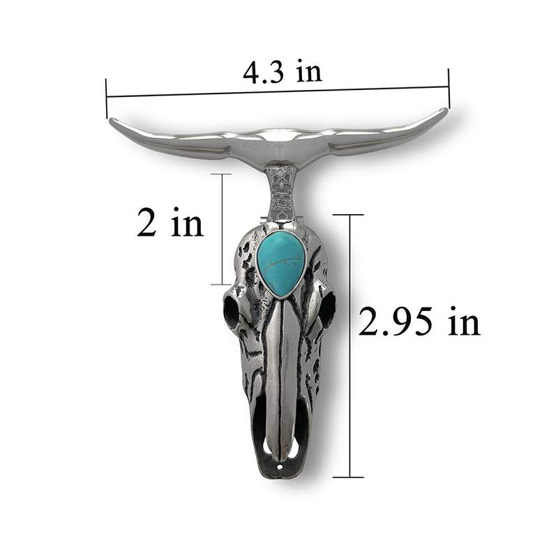X-Turquoise Longhorn  Skull Necklace Buckle
