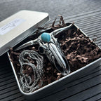 X-Turquoise Longhorn  Skull Necklace Buckle