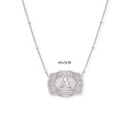 TOPACC Western Cowboy Letter Pendant Necklace Silver Unisex