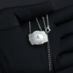TOPACC Western Cowboy Letter Pendant Necklace Silver Unisex