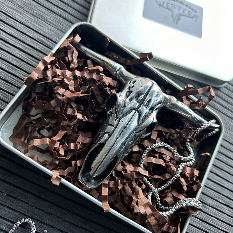 X-Longhorn  Skull Necklace Buckle