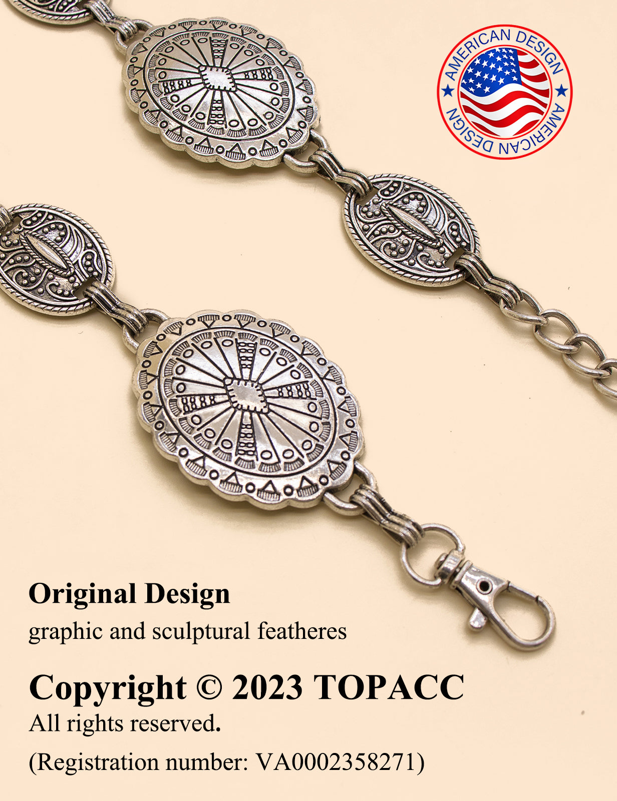 TOPACC Western Metal Concho Belt for Women